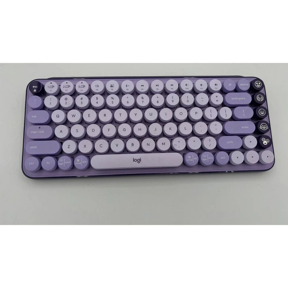Logitech POP Keys Keyboard Unisex OS Purple Wireless Mechanical Emoji Retro
